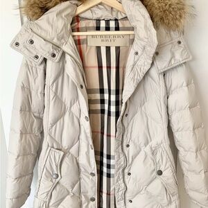 Burberry Cream Quilted Jacket